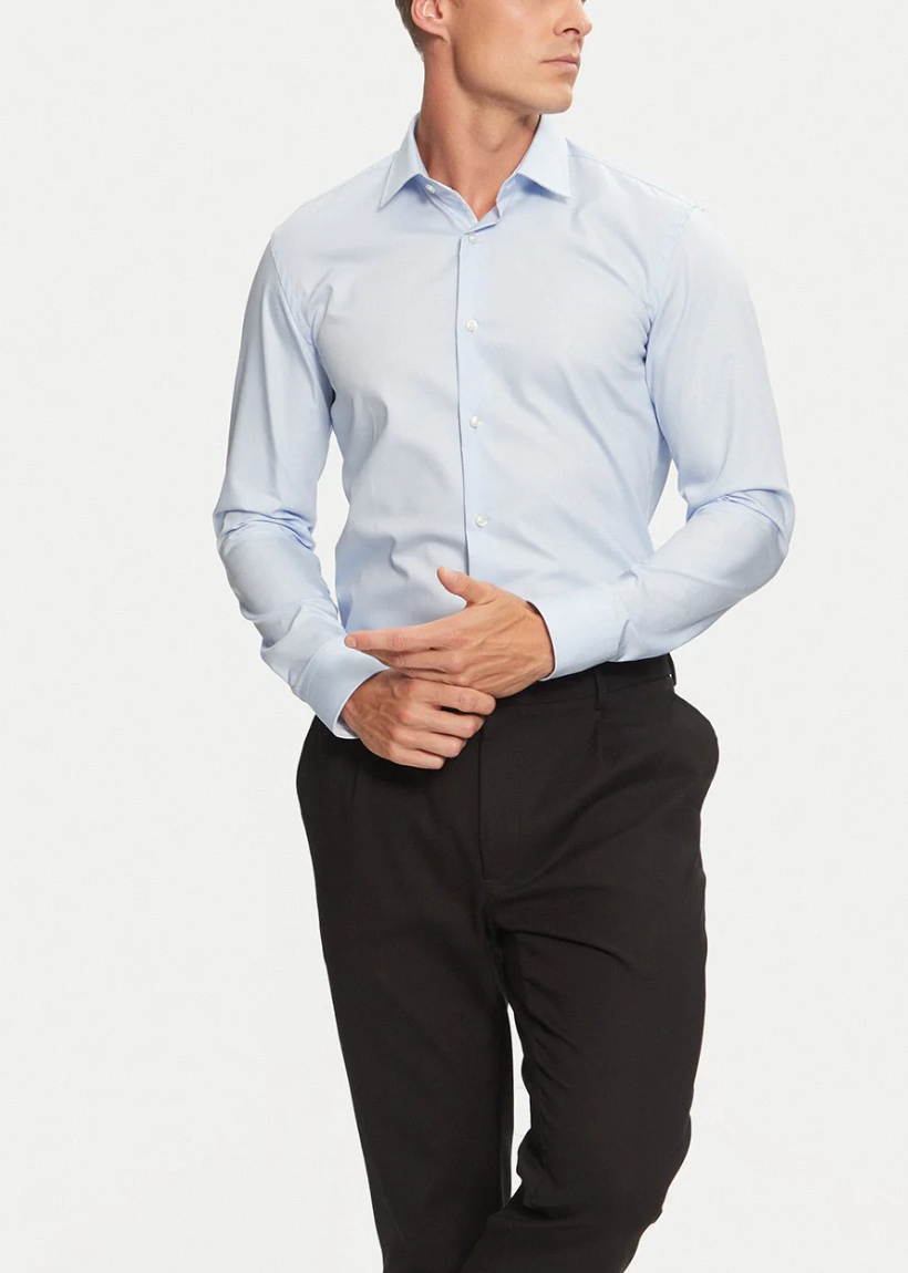 HUGO BOSS SLIM FIT LYCRA Shirt Blue