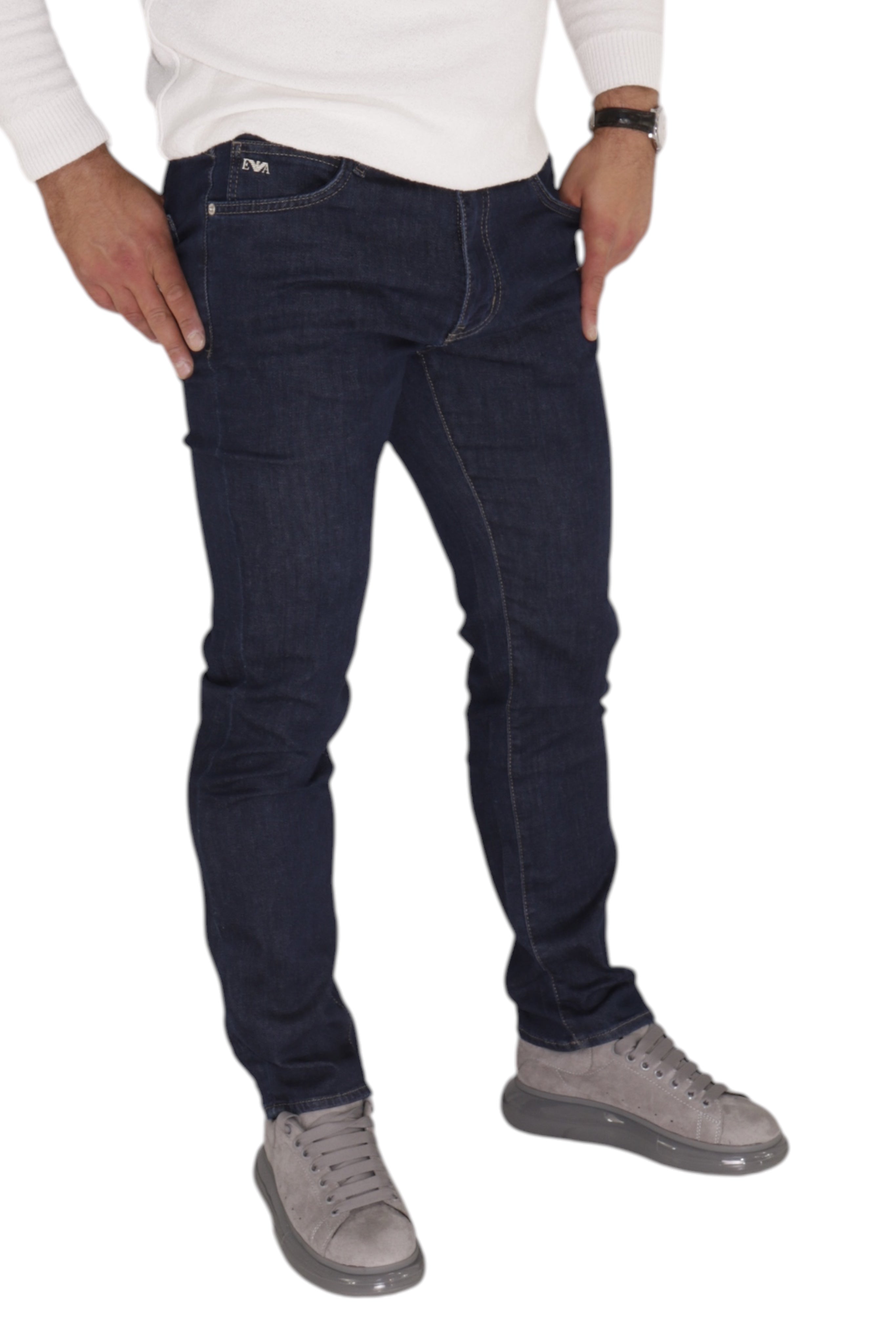 EMPORIO ARMANI STRAIGHT REGULAR FIT STRETCH DENIM JEANS
