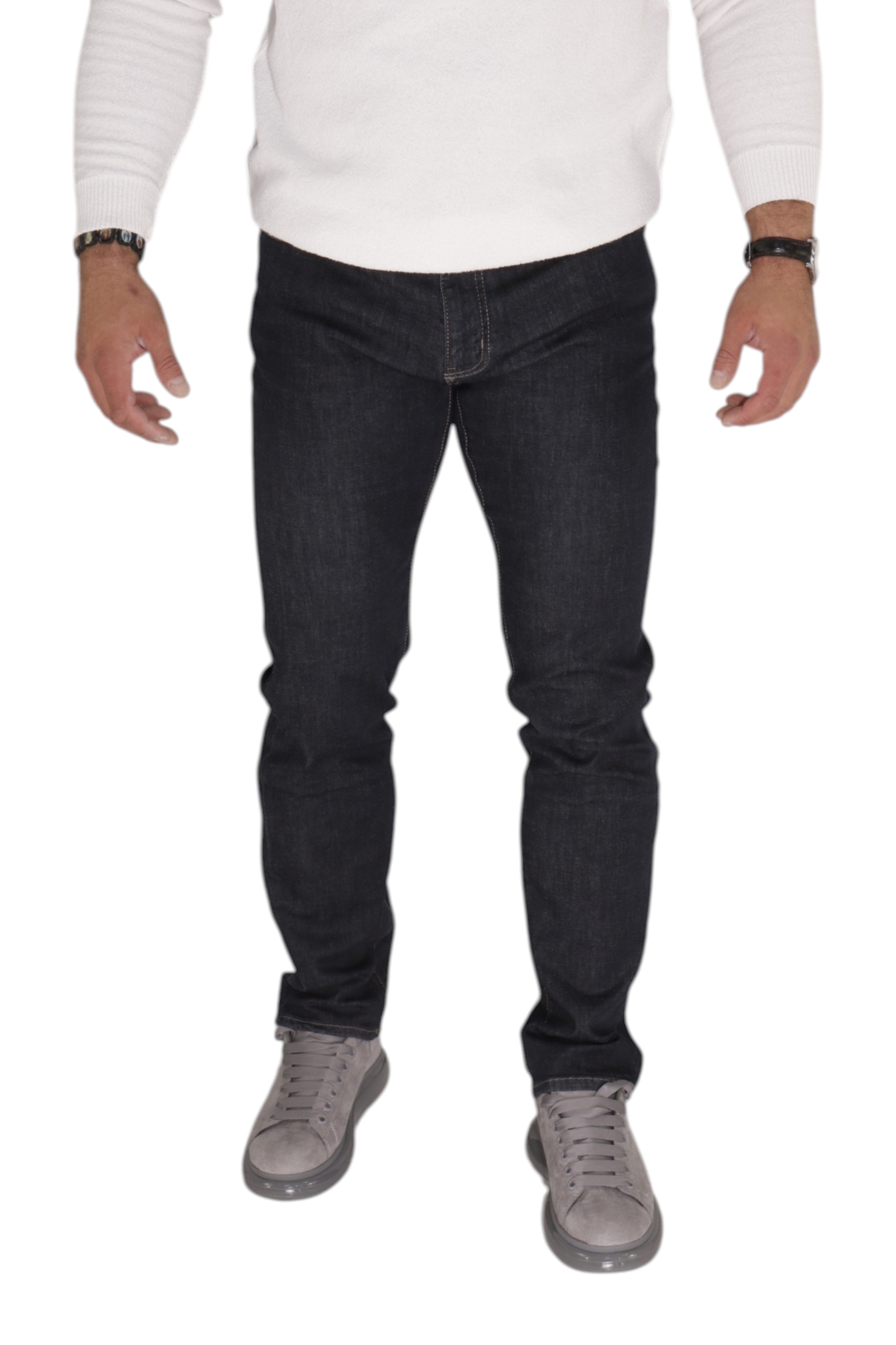 EMPORIO ARMANI STRAIGHT REGULAR FIT STRETCH DARK DENIM JEANS