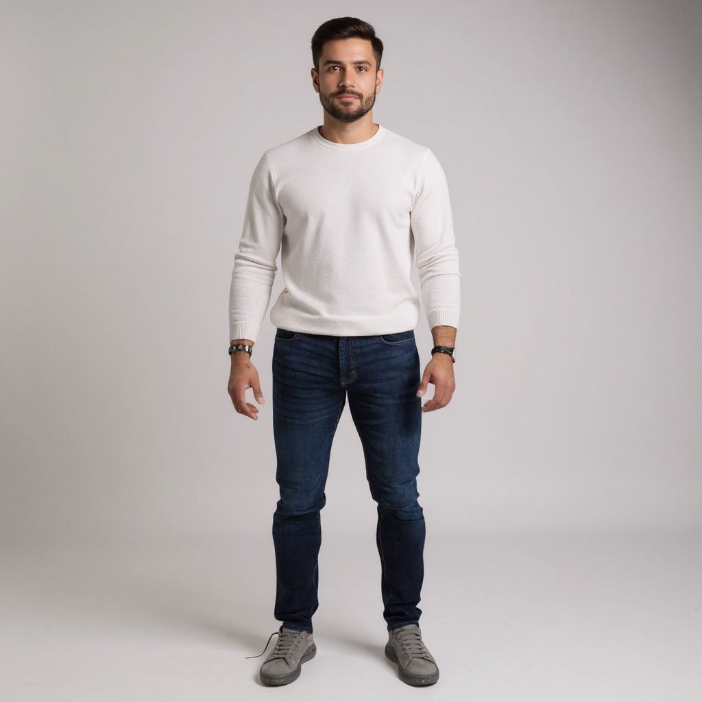 EMPORIO ARMANI STRAIGHT REGULAR FIT STRETCH TROUSERS