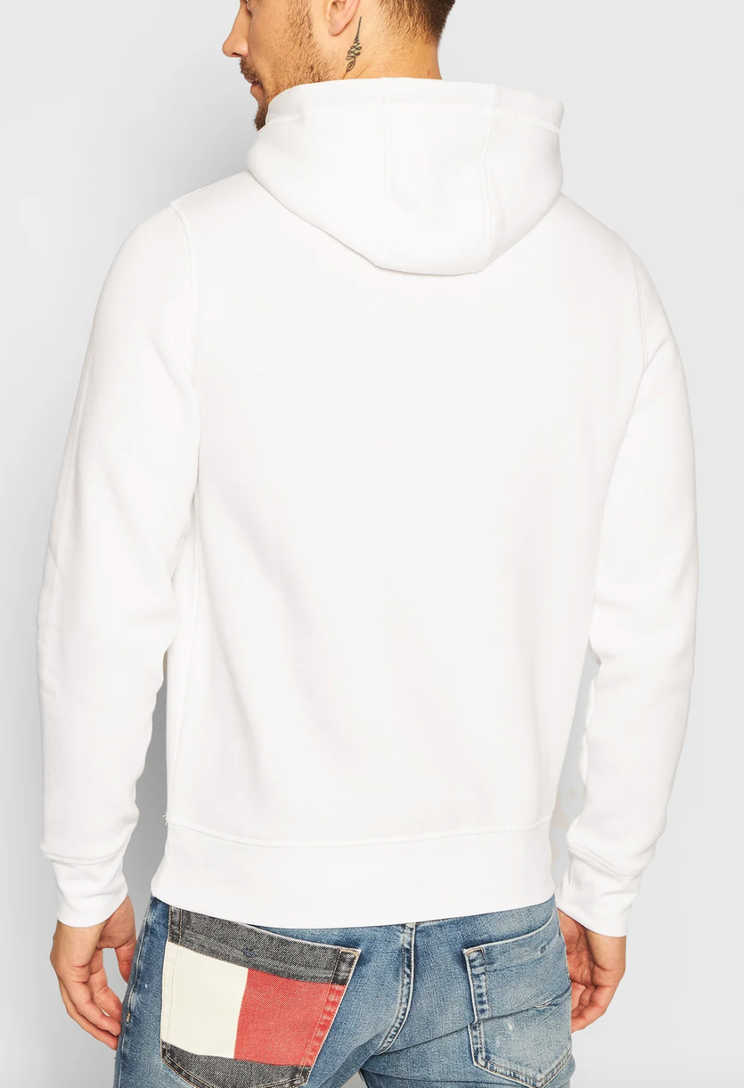 TOMMY HILFIGER BRIGHT WHITE ORIGINAL WHITE HOODIE