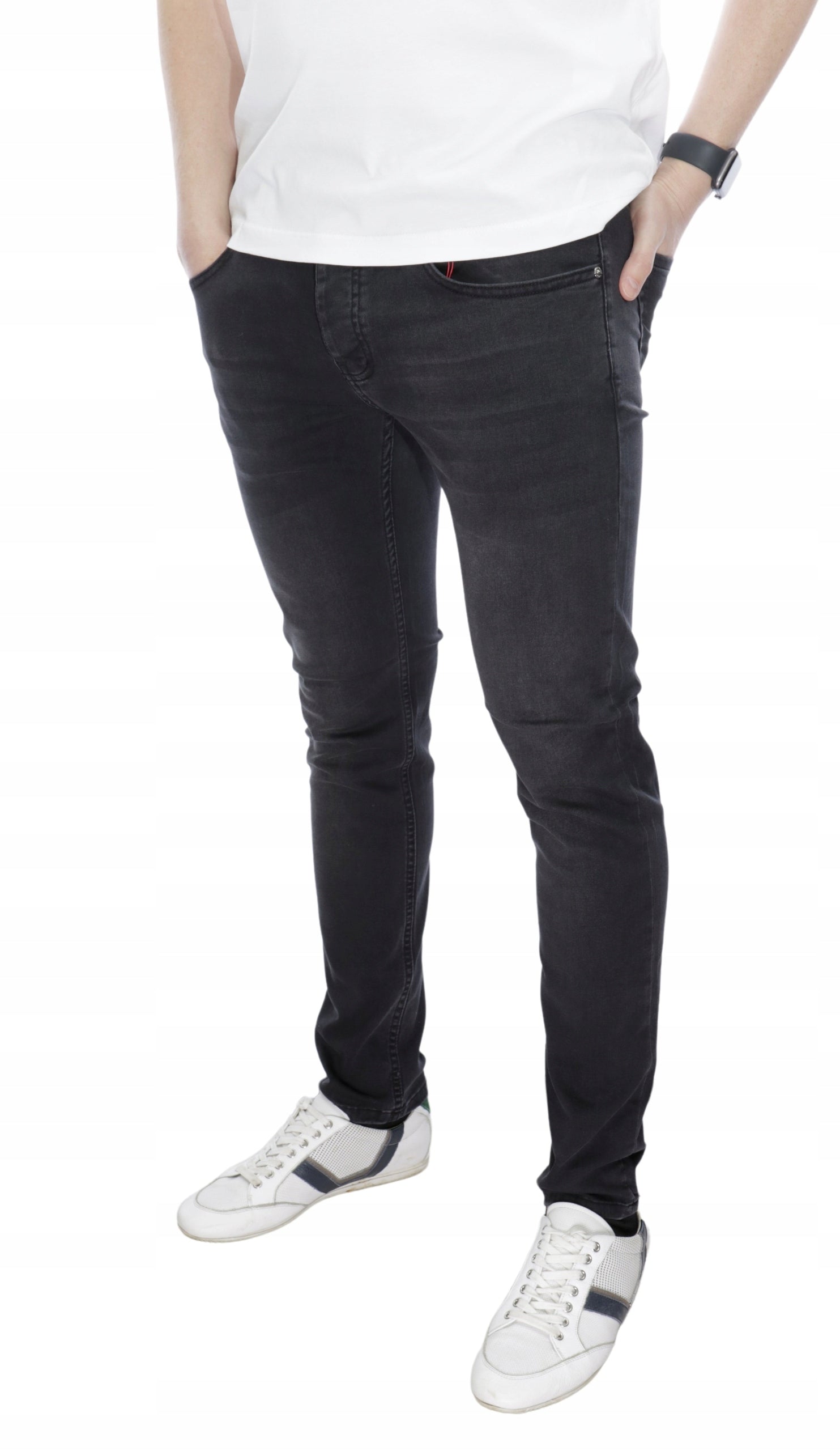 HUGO BOSS SLIM FIT GREY LYCRA TROUSERS