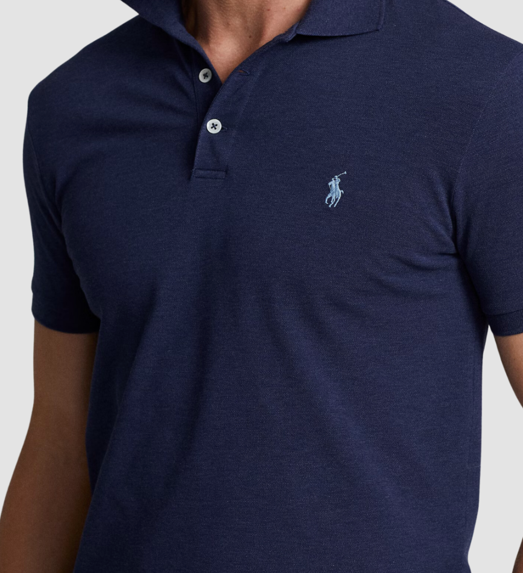 RALPH LAUREN NAVY POLO SHIRT LYCRA SLIM STRETCH MESH