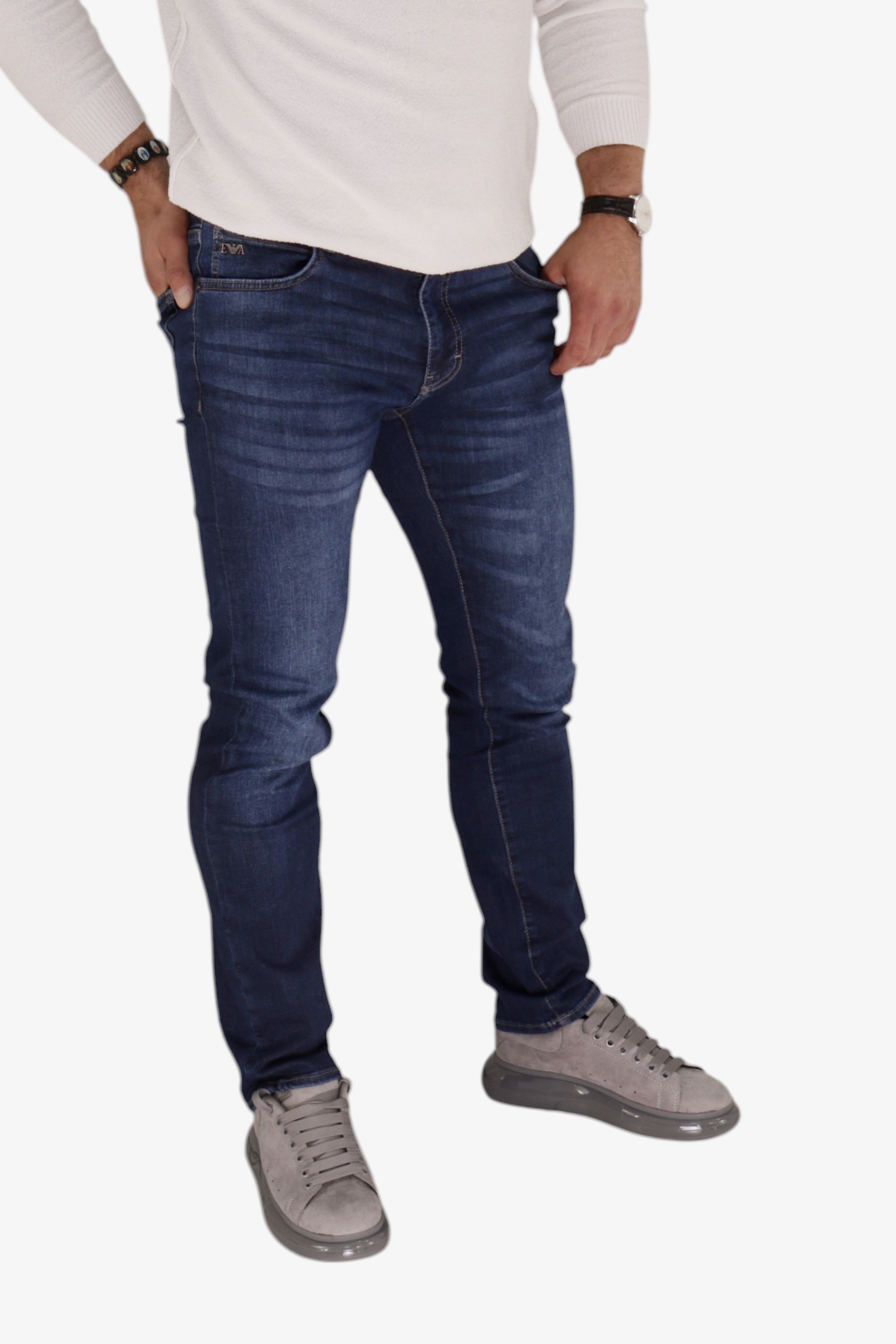 EMPORIO ARMANI STRAIGHT REGULAR FIT STRETCH TROUSERS
