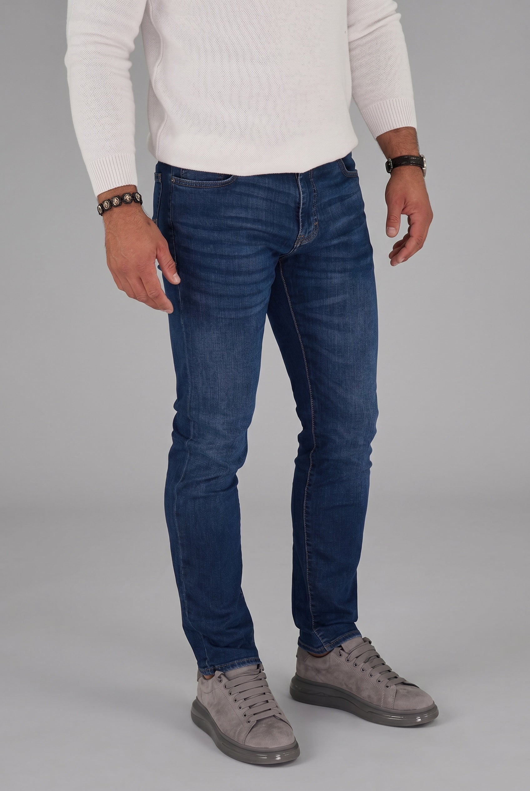 EMPORIO ARMANI STRAIGHT REGULAR FIT STRETCH JEANS BLUE