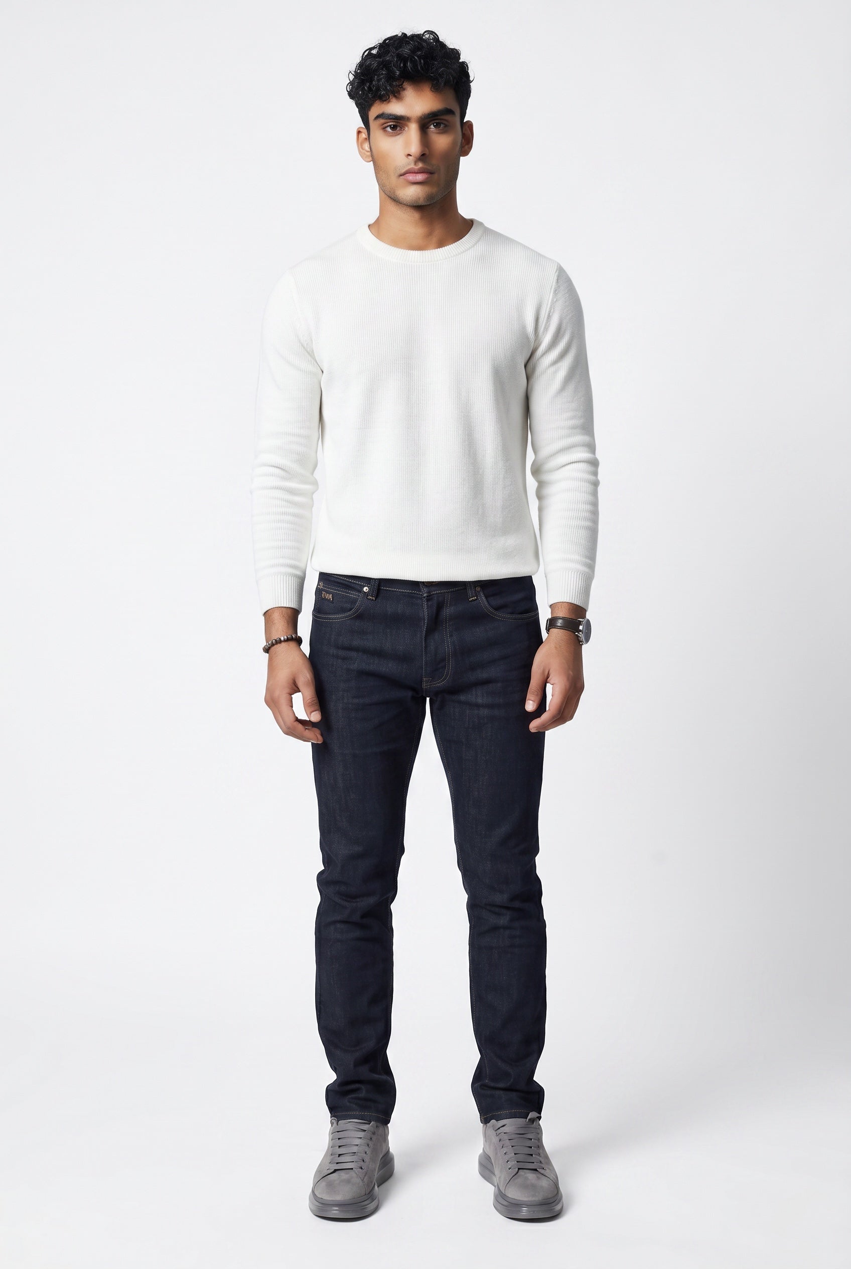 EMPORIO ARMANI STRAIGHT REGULAR FIT STRETCH DARK DENIM JEANS