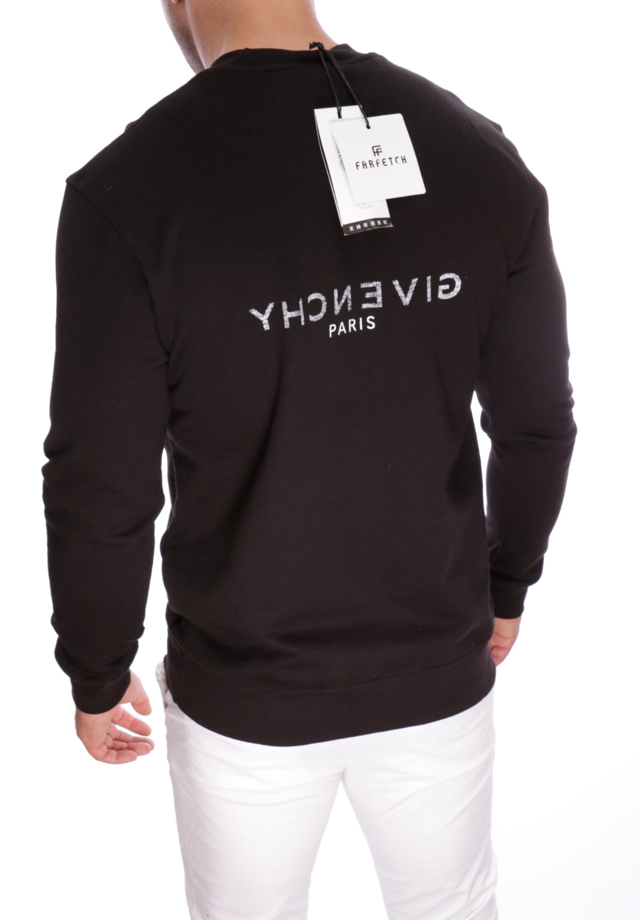 GIVENCHY PARIS REVERSE LOGO CREWNECK BLACK XXL