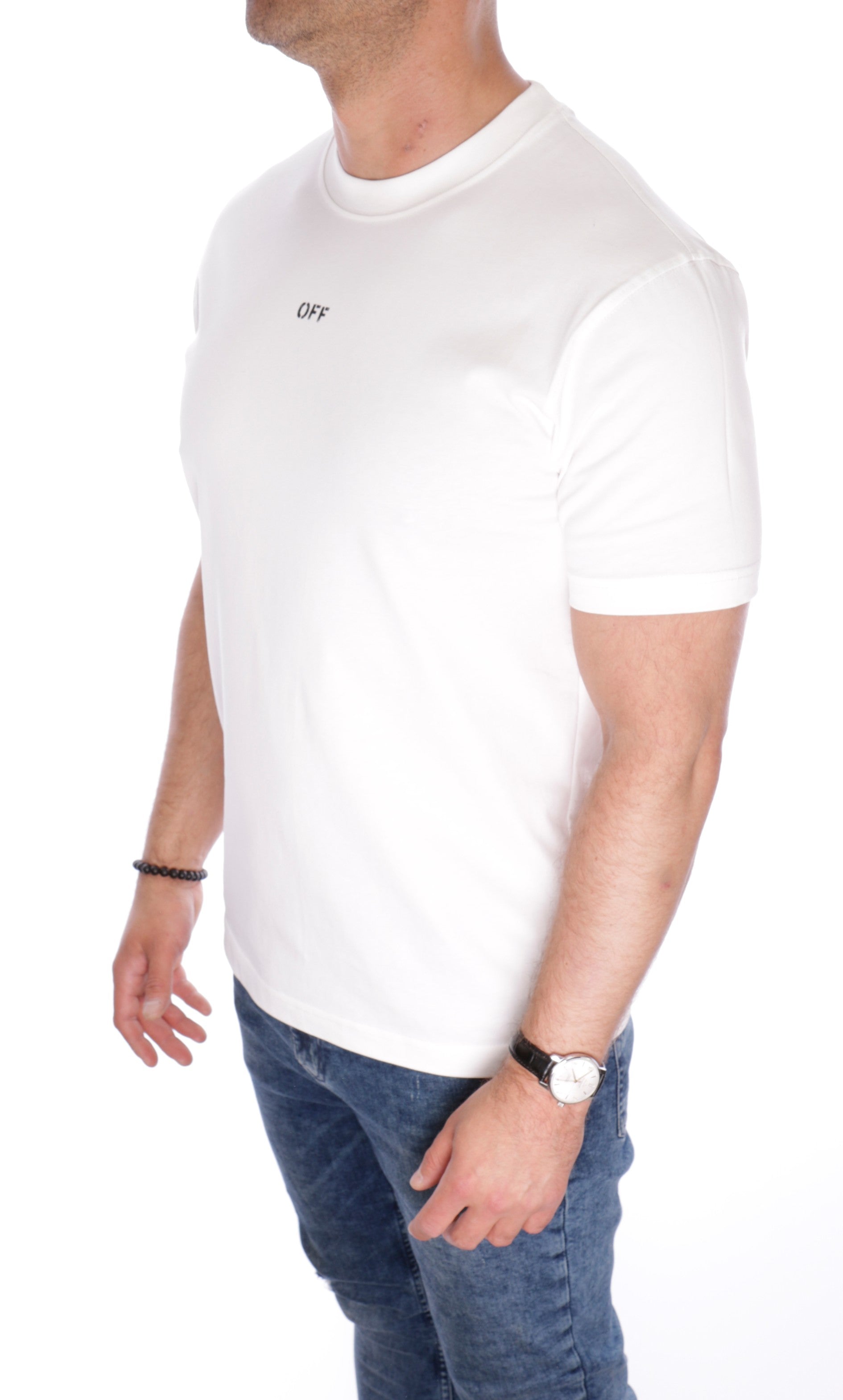 T-SHIRT OFF WHITE BIG LOGO SLIM WHITE