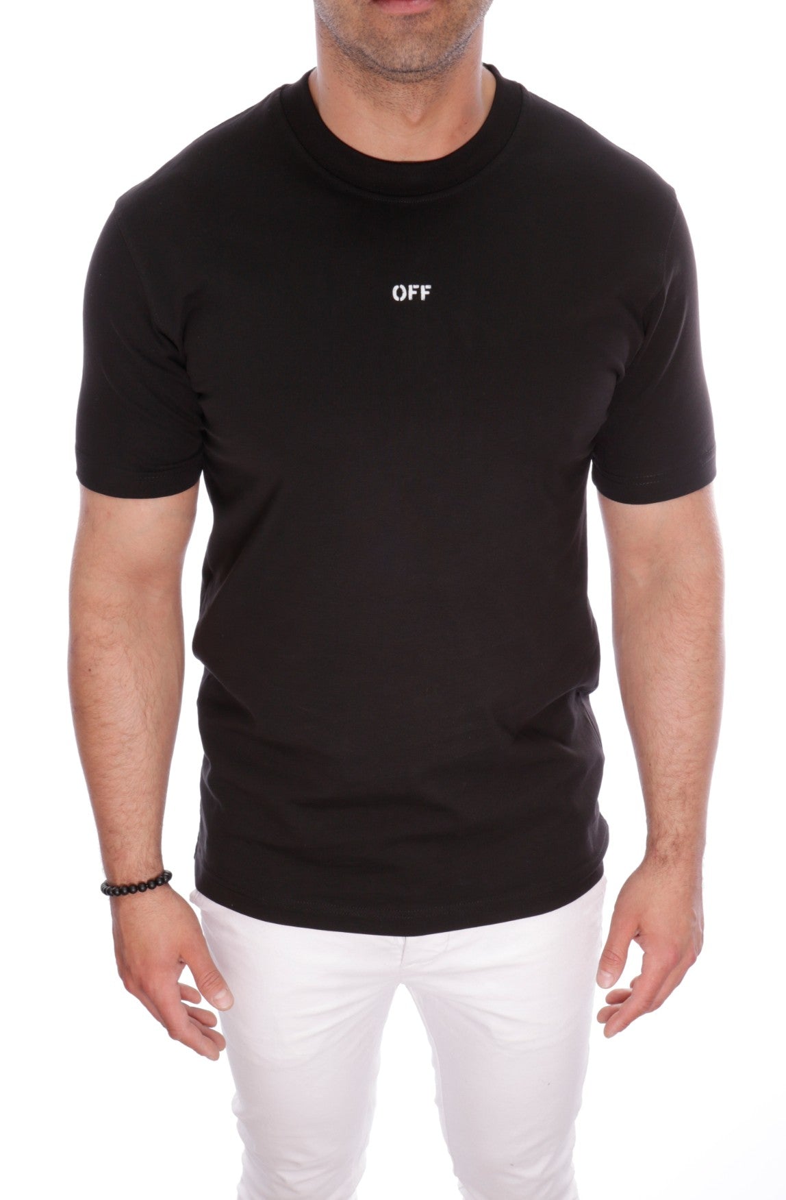 T-SHIRT OFF WHITE BIG LOGO SLIM BLACK