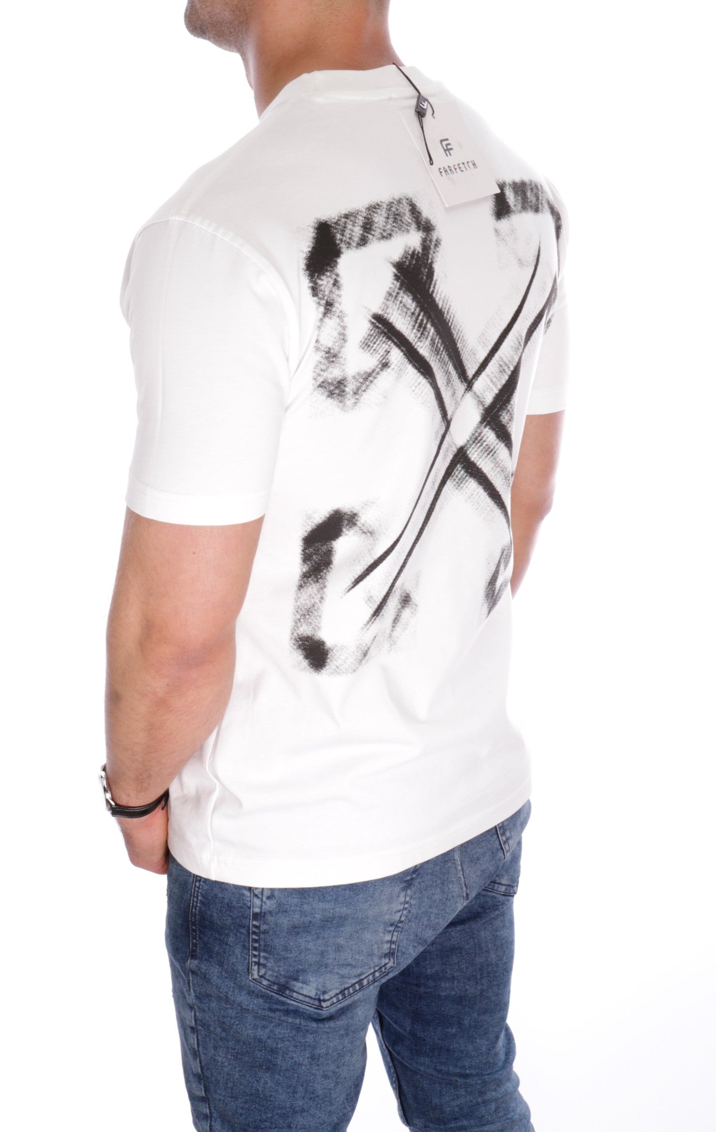 T-SHIRT OFF WHITE BIG LOGO SLIM WHITE