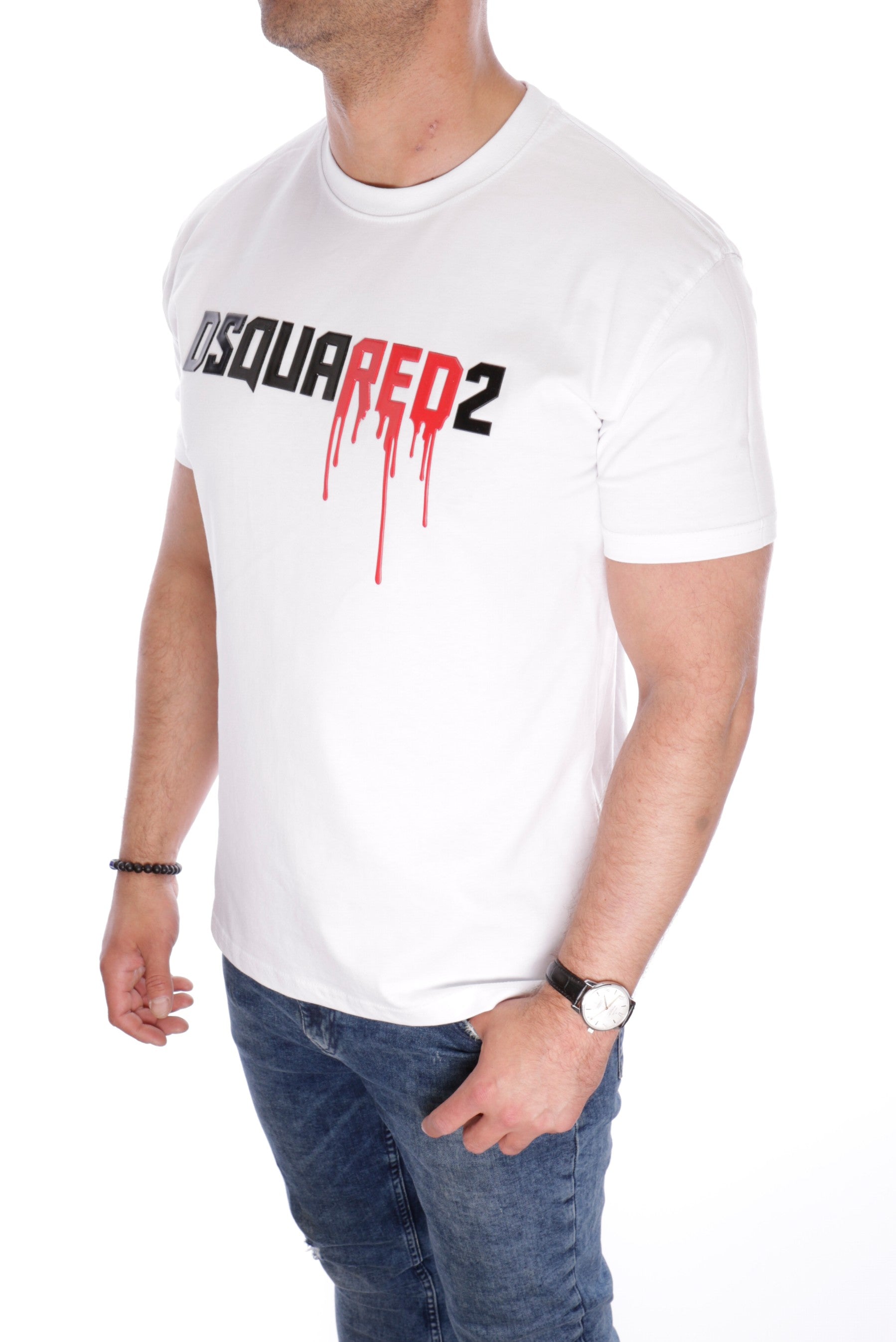 DSQUARED DSQUARED2 LOGO WHITE T-SHIRT