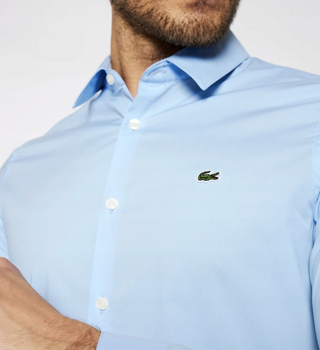 LACOSTE PREMIUM SLIM FIT SHIRT SKY BLUE