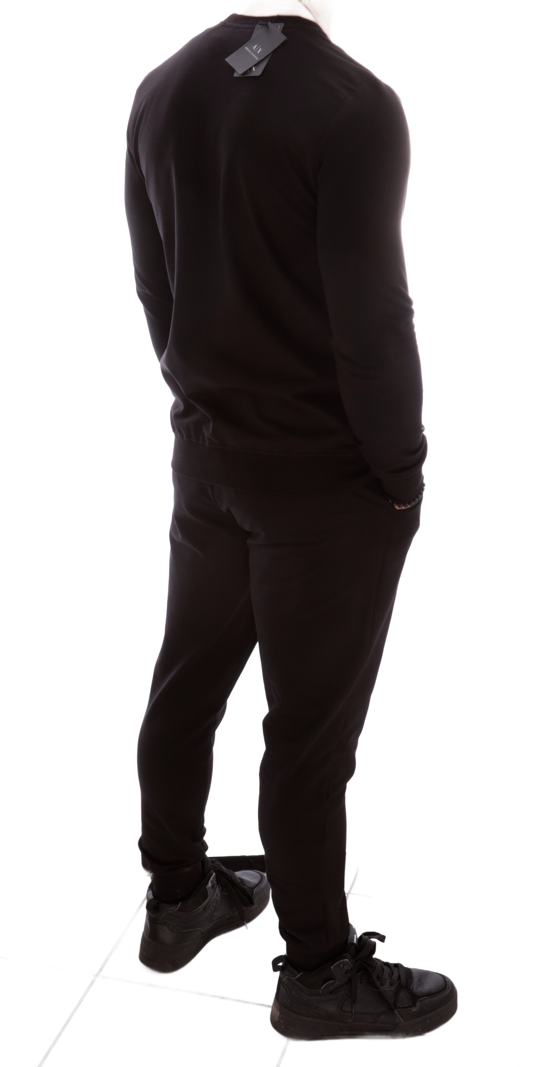 ARMANI EXCHANGE SLIM BLACK TRACKSUIT SET