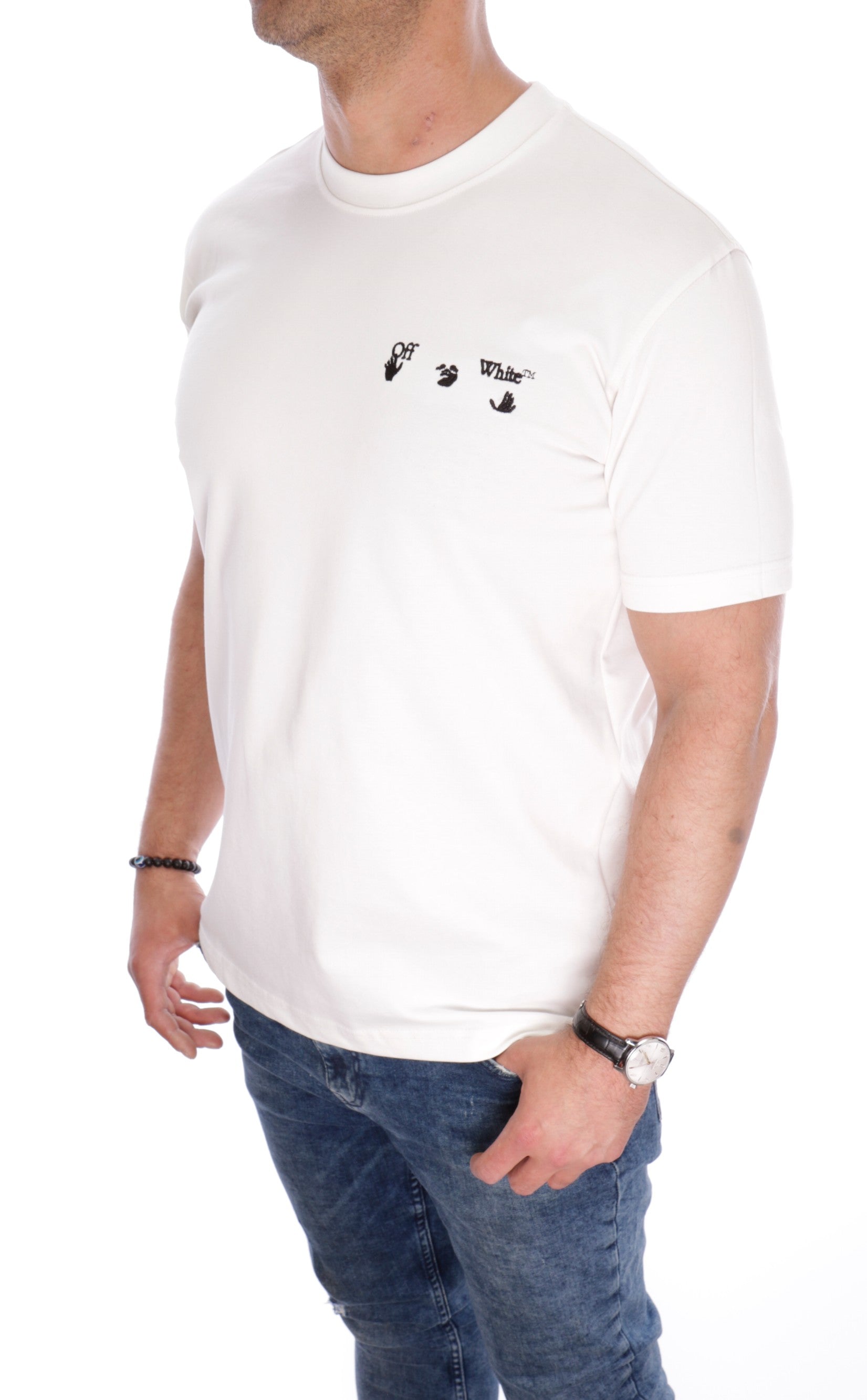 T-SHIRT OFF WHITE BIG LOGO OVERSIZE WHITE