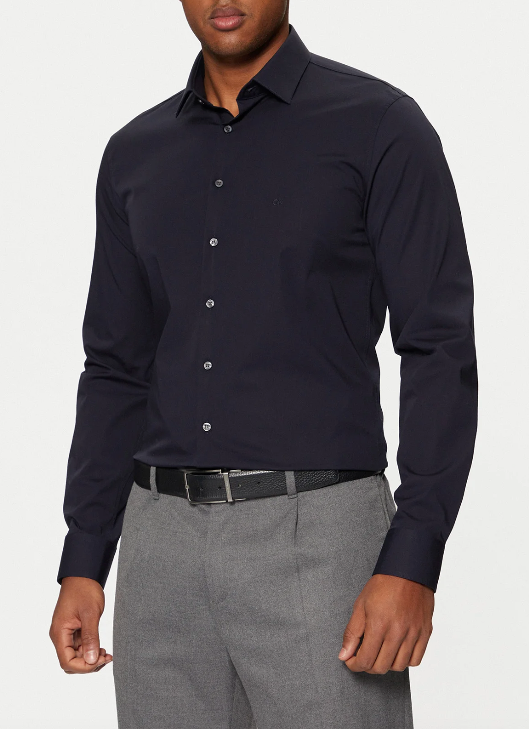 CALVIN KLEIN SLIM FIT LYCRA STRETCH NAVY SHIRT