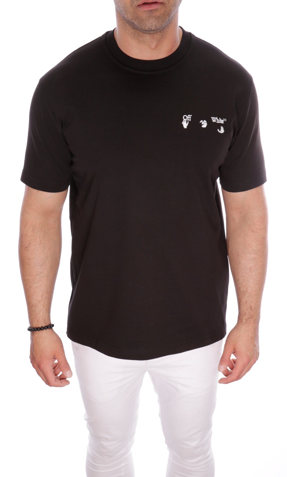 T-SHIRT OFF WHITE BIG LOGO OVERSIZE BLACK